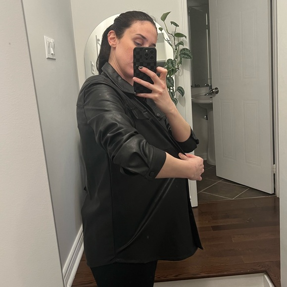 Dynamite leather shirt jacket. Size medium. Never worn - Picture 11 of 14